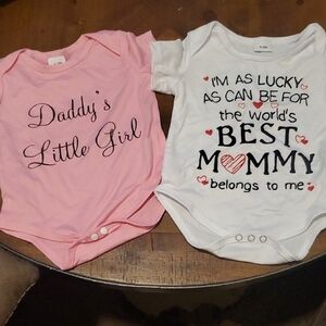 Pink and White Baby Bodysuits Set